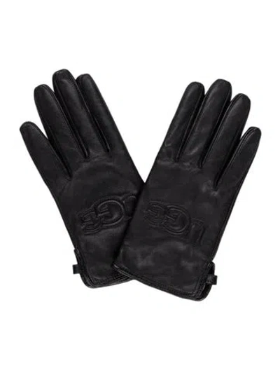 Pre-owned Ugg Leather Gloves W/tags In Black