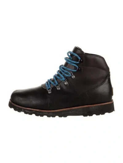 Pre-owned Ugg Leather Hiking Boots In Black