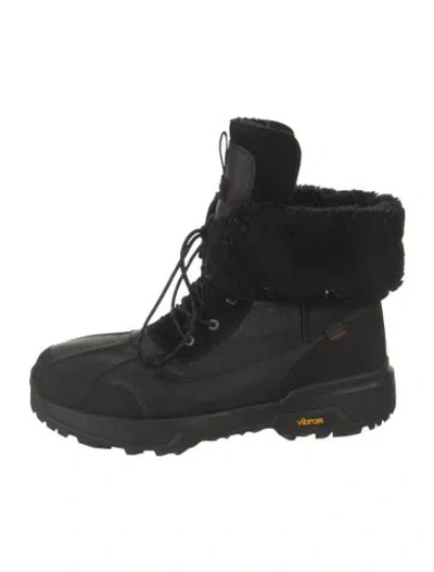 Pre-owned Ugg Leather Hiking Boots In Black