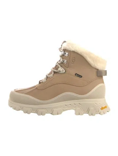 Pre-owned Ugg Leather Lace-up Boots In Neutral