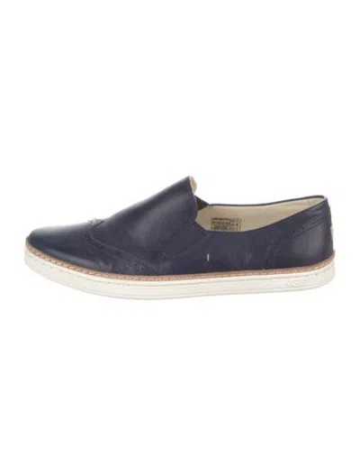 Pre-owned Ugg Leather Lasercut Accents Sneakers In Blue