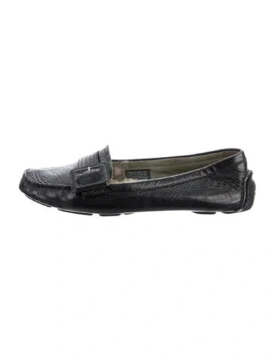 Pre-owned Ugg Leather Loafers In Black