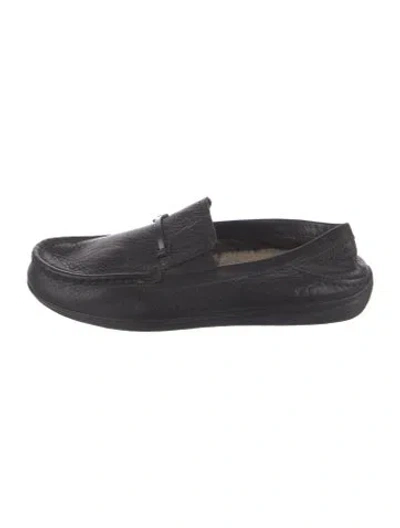 Pre-owned Ugg Leather Loafers In Black