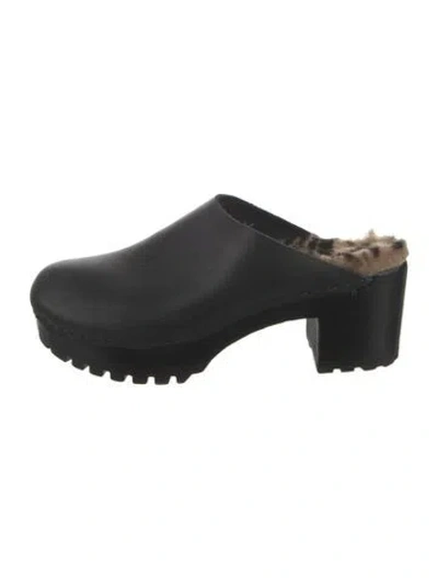 Pre-owned Ugg Leather Mules In Black