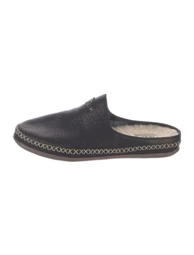 Pre-owned Ugg Leather Mules In Blue