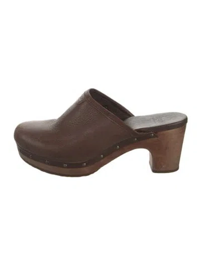 Pre-owned Ugg Leather Mules In Brown