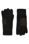 Ugg ® Leather Patch Knit Gloves In Black