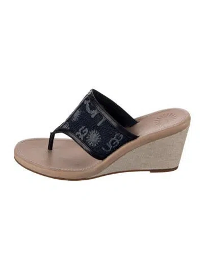 Pre-owned Ugg Leather Patterned Slides In Multi