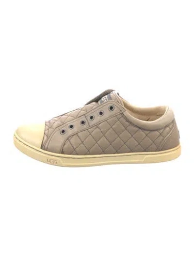 Pre-owned Ugg Leather Patterned Sneakers In Gold/neutrals