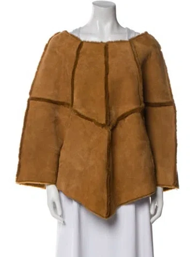 Pre-owned Ugg Leather Poncho In Brown