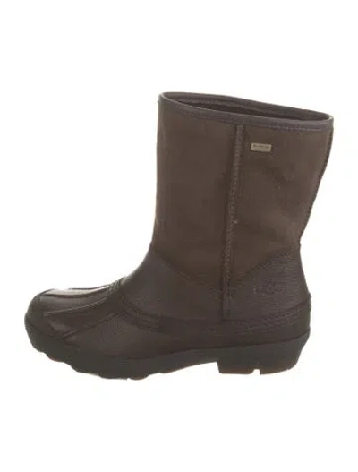 Pre-owned Ugg Leather Rain Boots W/ Tags In Brown
