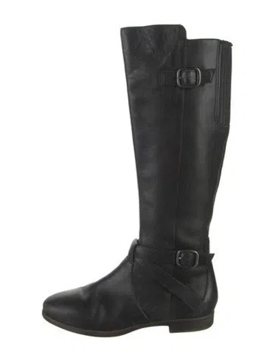 Pre-owned Ugg Leather Riding Boots In Black
