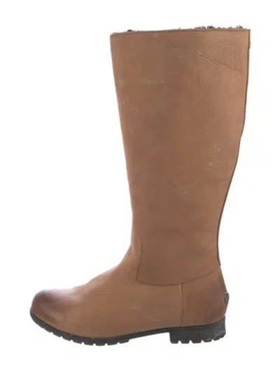 Pre-owned Ugg Leather Riding Boots In Brown