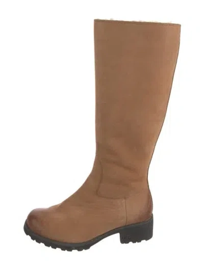 Pre-owned Ugg Leather Riding Boots In Brown