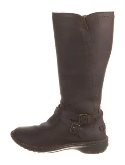 Pre-owned Ugg Leather Riding Boots In Brown