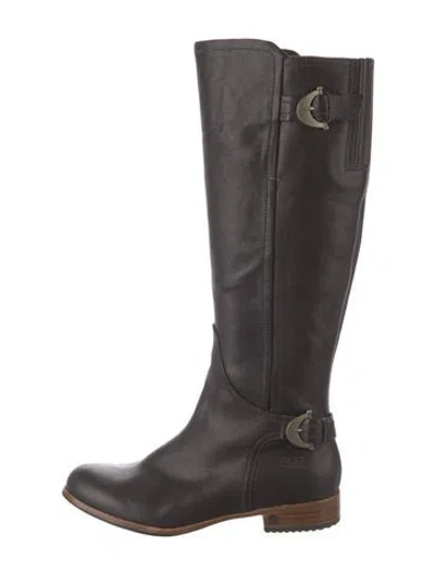Pre-owned Ugg Leather Riding Boots In Brown