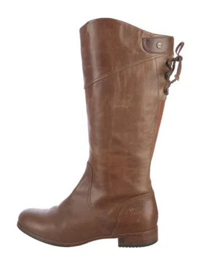 Pre-owned Ugg Leather Riding Boots In Brown