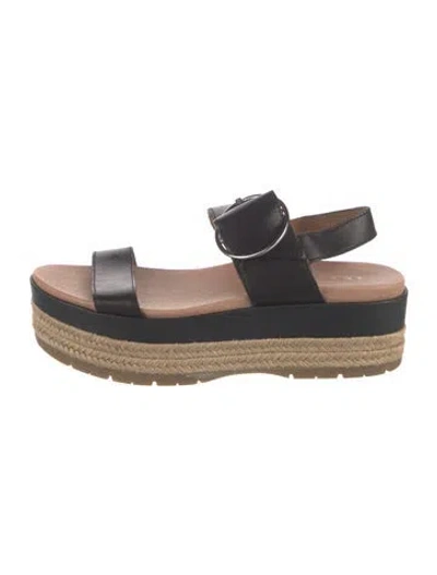 Pre-owned Ugg Leather Sandals In Black