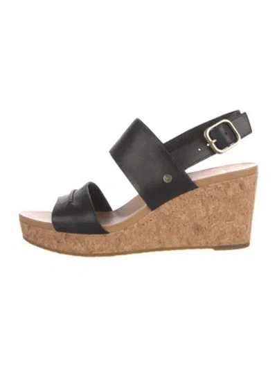 Pre-owned Ugg Leather Sandals In Black/neutrals