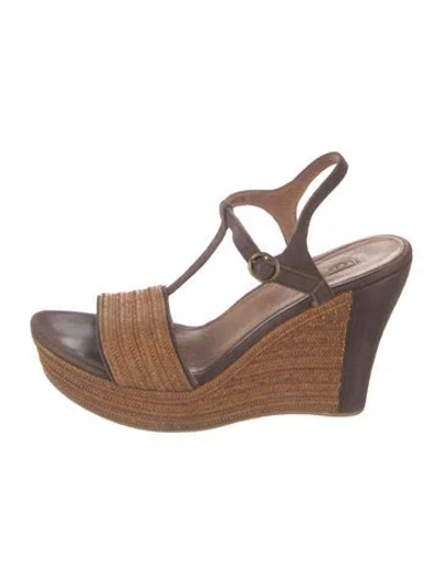 Pre-owned Ugg Leather Sandals In Brown