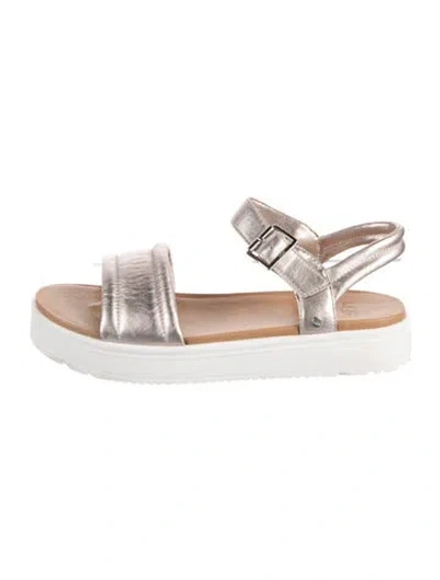 Pre-owned Ugg Leather Sandals In Pink/white