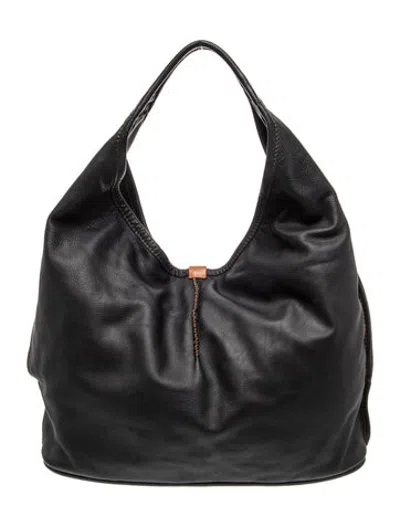 Pre-owned Ugg Leather Shoulder Bag In Black