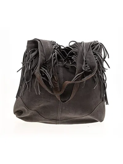 Pre-owned Ugg Leather Shoulder Bag In Gray