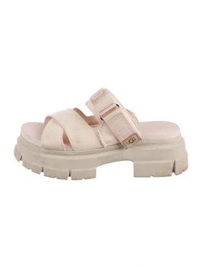 Pre-owned Ugg Leather Slides In Pink