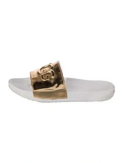 Pre-owned Ugg Leather Slides In White