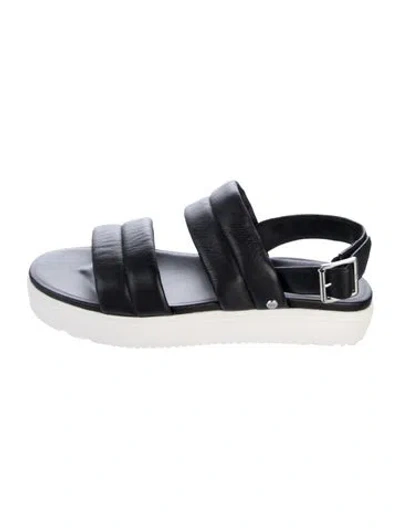 Pre-owned Ugg Leather Slingback Sandals In Black