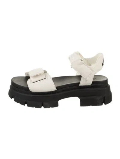 Pre-owned Ugg Leather Slingback Sandals In Black