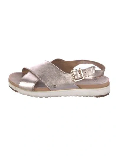 Pre-owned Ugg Leather Slingback Sandals In Multi