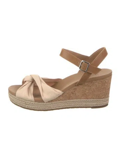 Pre-owned Ugg Leather Slingback Sandals In Neutral
