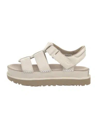 Pre-owned Ugg Leather Slingback Sandals In Neutral