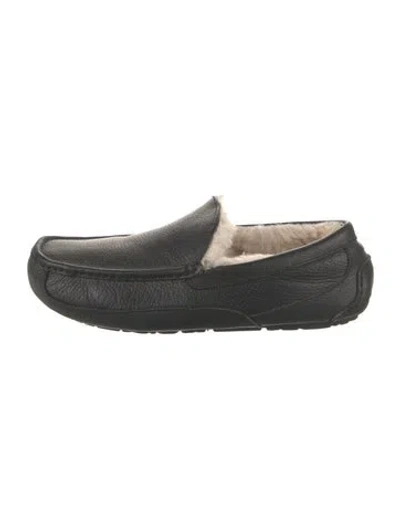 Pre-owned Ugg Leather Slippers In Black