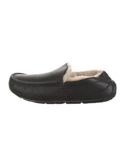 Pre-owned Ugg Leather Slippers In Black