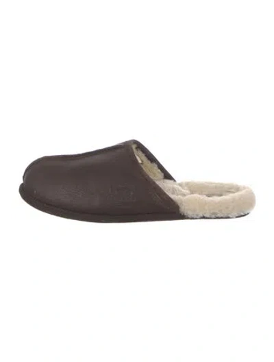 Pre-owned Ugg Leather Slippers In Brown