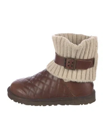 Pre-owned Ugg Leather Slouch Boots In Brown