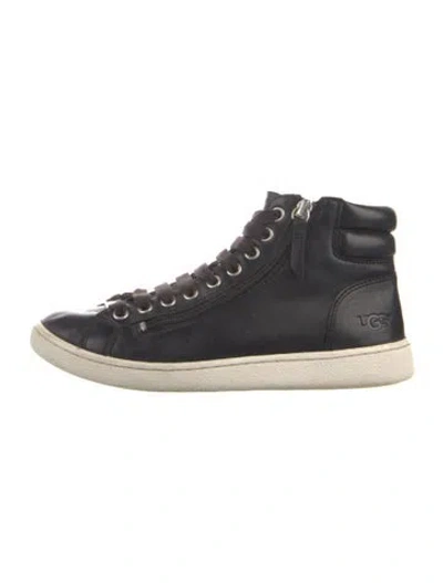 Pre-owned Ugg Leather Sneakers In Black