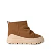Ugg Mid-height Ruched Leather Boots With Sole In Brown