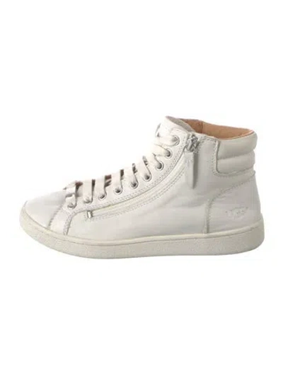 Pre-owned Ugg Leather Sneakers In White