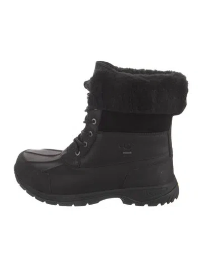 Pre-owned Ugg Leather Snow Boots In Black