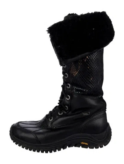 Pre-owned Ugg Leather Snow Boots In Black