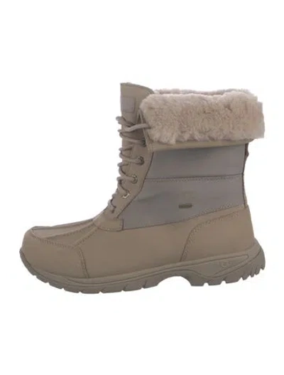 Pre-owned Ugg Leather Snow Boots W/ Tags In Grey