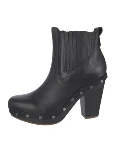 Pre-owned Ugg Leather Studded Accents Boots In Black/blue