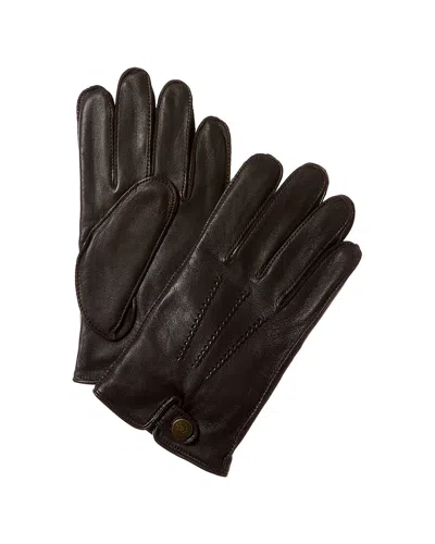 Ugg Leather Tabbed Vent Tech Gloves In Brown