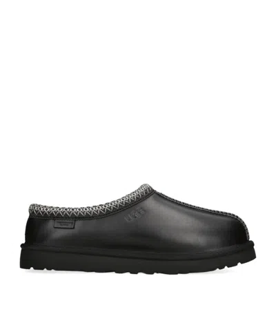 Ugg Leather Tasman Slippers In Black