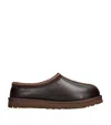 Ugg Tasman Leather Regen Slippers In Brown