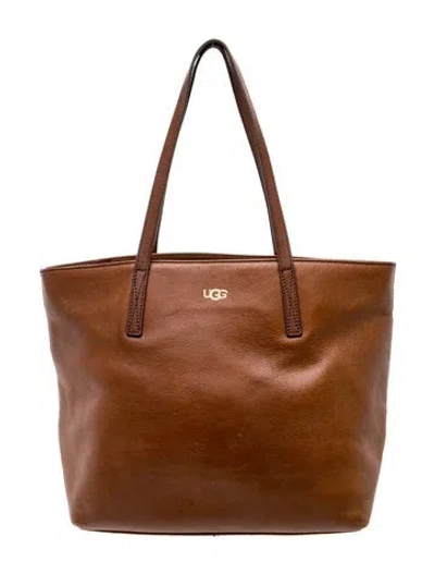 Pre-owned Ugg Leather Tote In Brown