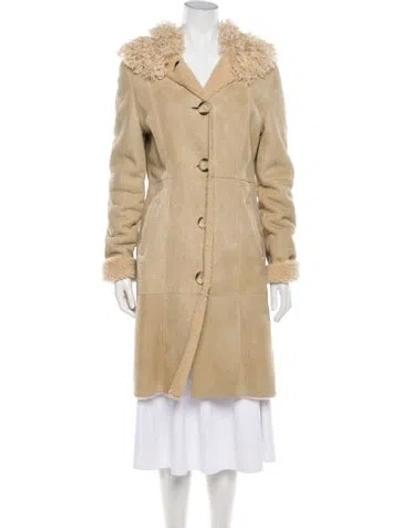 Pre-owned Ugg Leather Trench Coat In Neutral